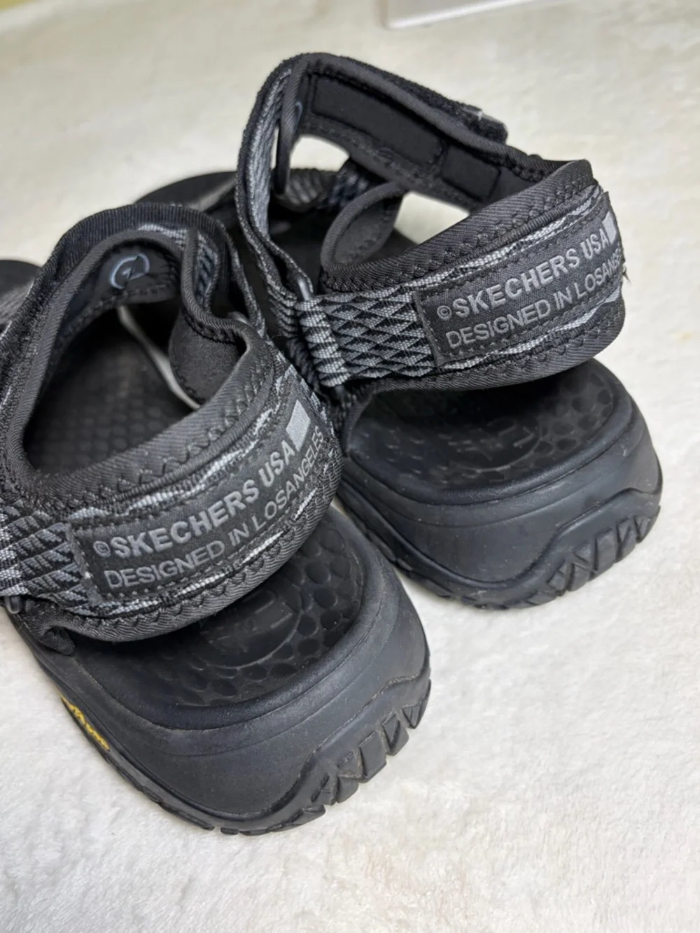 Skechers Goodyear Black‎ Gray Strappy Outdoor Sandals Sz 11